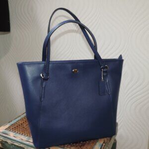 COACH Shopper Tote Carryall Neverfull Blueberry Crossgrain NWOT 2014